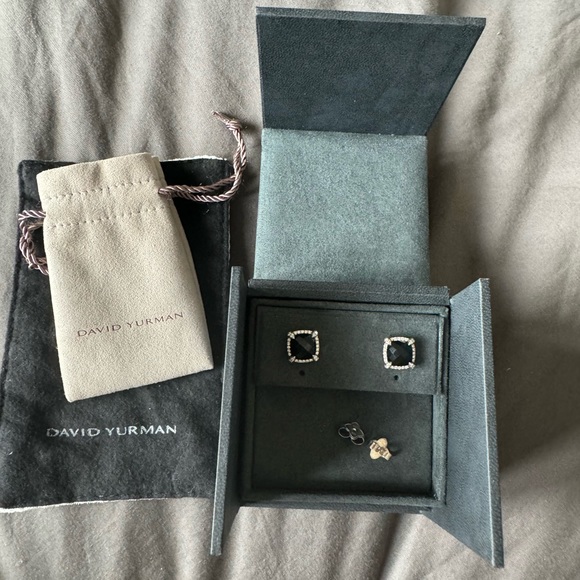 David Yurman Chatelaine earrings with black onyx and diamonds - Picture 6 of 9